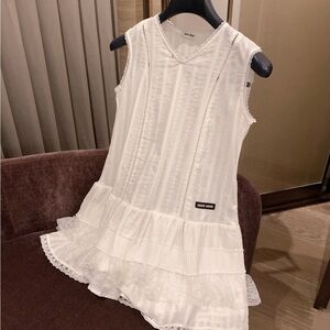 Miu Miu Ivory Sleeveless Mini Dress
